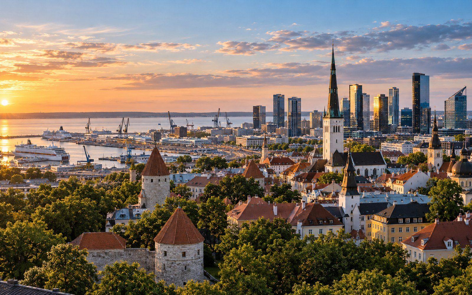 Tallinna panoraam: vanalinn, ärikeskus ja sadam